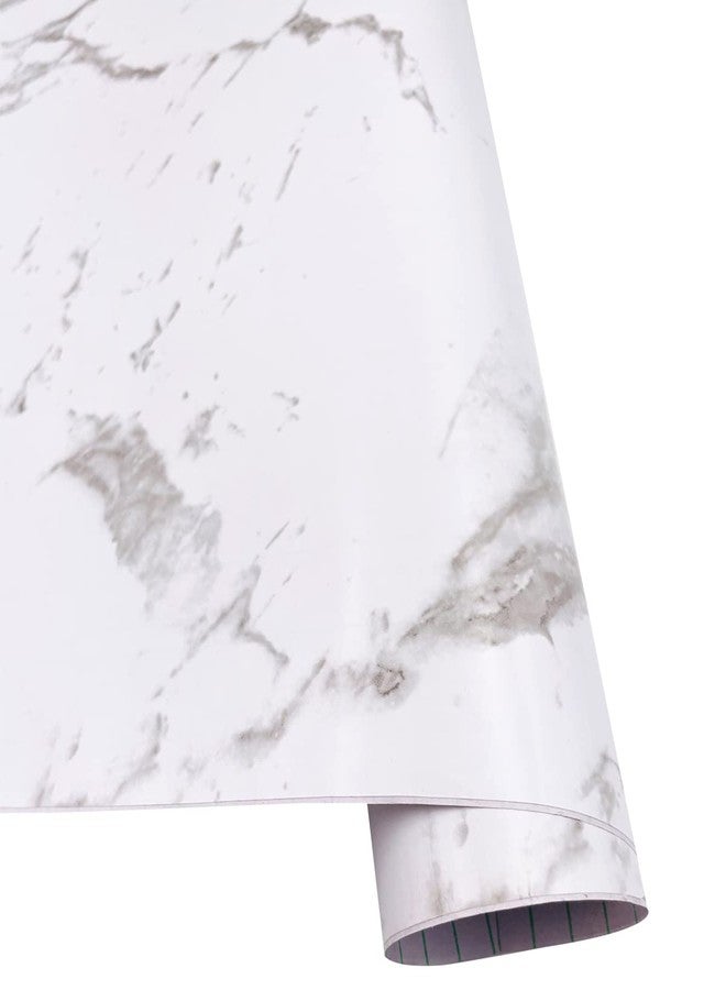 Yifasy White Marble Pattern Shelf and Drawer Liner Peel-Stick Kitchen Storage Sideboard Lining Paper 17.7x118 Inch Renew Buffet Table - Image 4